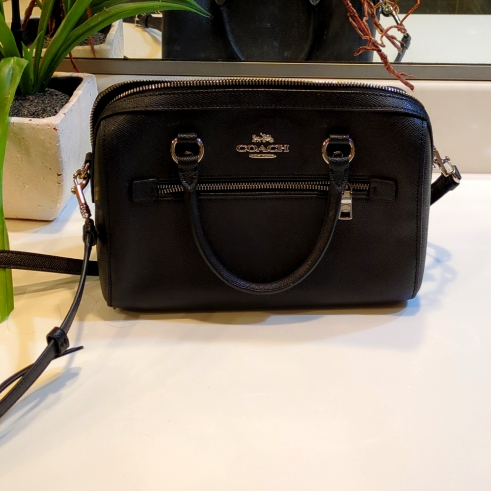Coach ROWAN SATCHEL black leather bag